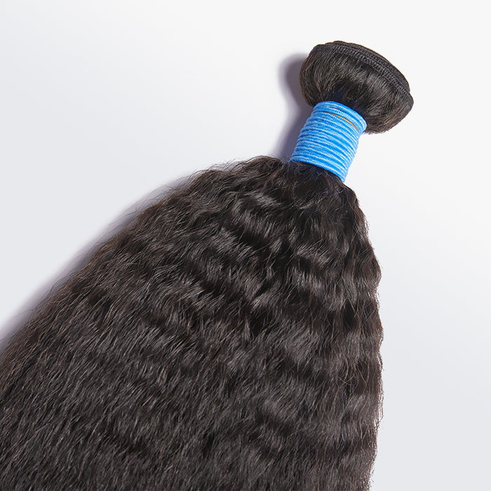BraidsQueen 10-30 Inch Kinky Straight Virgin Brazilian Hair #1B Natural Black