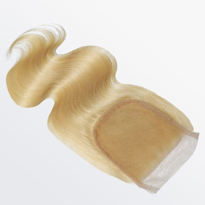 BraidsQueen 12-20 Inch 4" x 4" Body Wavy Free Parted 12A #613 Lace Closure