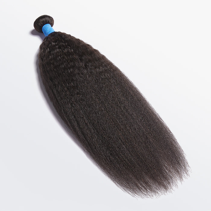 BraidsQueen 10-30 Inch Kinky Straight Virgin Brazilian Hair #1B Natural Black