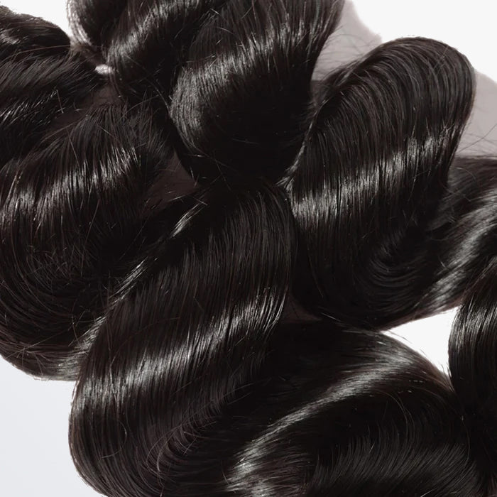 BraidsQueen 10-30 Inch Loose Wavy Virgin Brazilian Hair #1B Natural Black