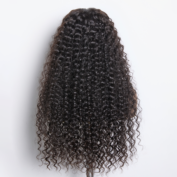 BraidsQueen 18-26inch #1B Deep Wavy 5x5 HD Front Lace Wig 180% Density