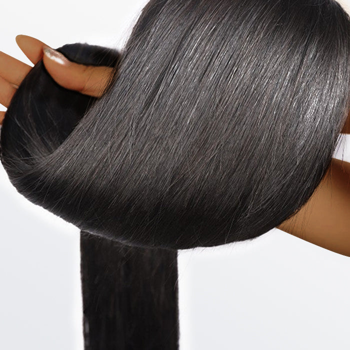 BraidsQueen 10-36 Inch Straight Virgin Brazilian Hair #1B Natural Black