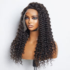 BraidsQueen 13x6 Glueless 3D Cap Pre-bleached Deep Curly Transparent Lace Front Wig 150% Density