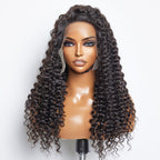 BraidsQueen 13x6 Glueless 3D Cap Pre-bleached Deep Curly Transparent Lace Front Wig 150% Density