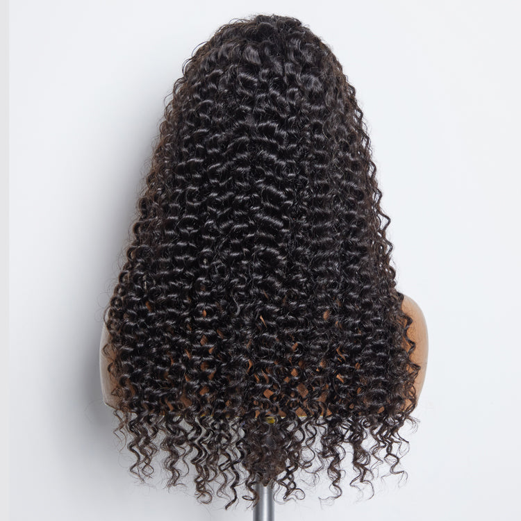 BraidsQueen 13x6 Glueless 3D Cap Pre-bleached Deep Curly Transparent Lace Front Wig 150% Density