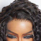 BraidsQueen 13x6 Glueless 3D Cap Pre-bleached Water Wave Transparent Lace Front Wig 150% Density