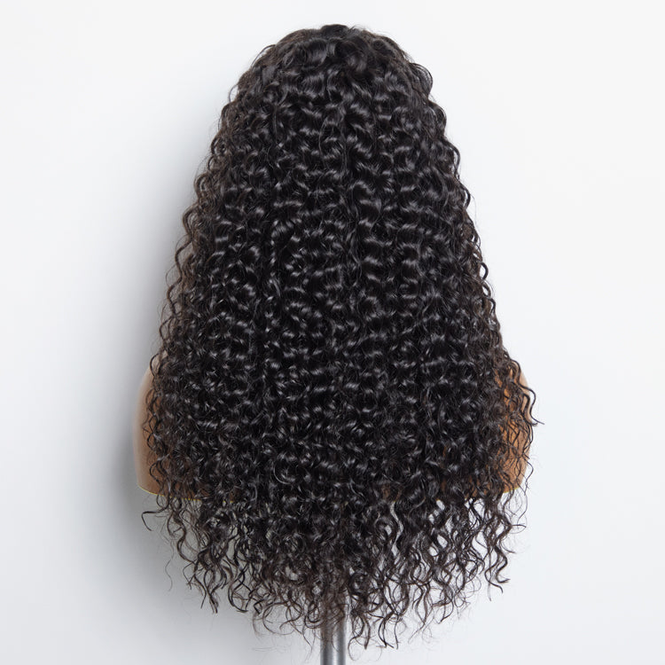 BraidsQueen 13x6 Glueless 3D Cap Pre-bleached Water Wave Transparent Lace Front Wig 150% Density