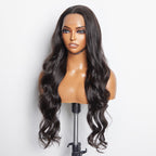BraidsQueen 13x6 Glueless 3D Cap Pre-bleached Body Wave Transparent Lace Front Wig 150% Density