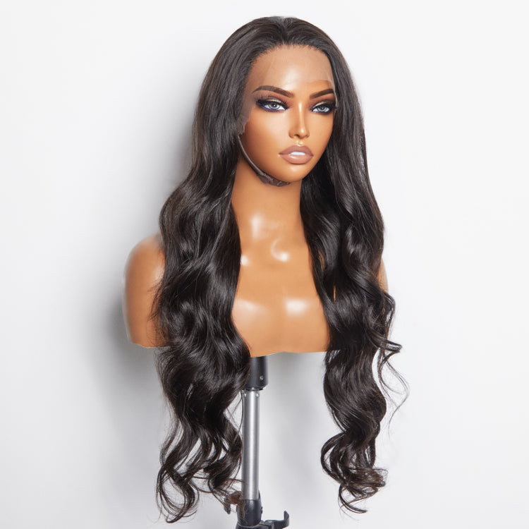 BraidsQueen 13x6 Glueless 3D Cap Pre-bleached Body Wave Transparent Lace Front Wig 150% Density