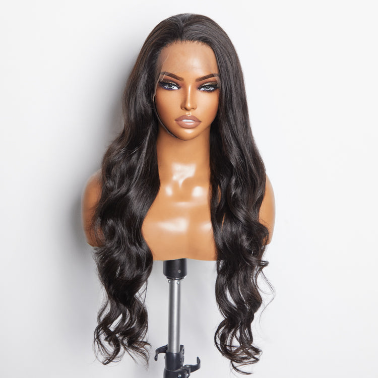 BraidsQueen 13x6 Glueless 3D Cap Pre-bleached Body Wave Transparent Lace Front Wig 150% Density