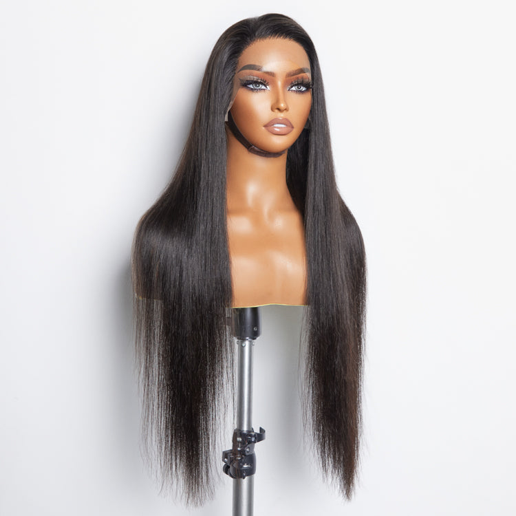 BraidsQueen 13x6 Glueless 3D Cap Pre-bleached Straight Transparent Lace Front Wig 150% Density