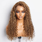 BraidsQueen 22-24 Inch Pre-Plucked 13"x4" Lace Front Water Wavy Wig Free Part 150% Density-100% Human Hair