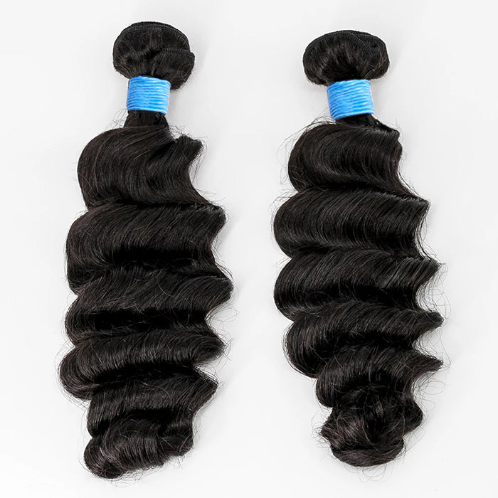 BraidsQueen 14-26 Inch Ocean Wavy Virgin Brazilian Hair #1B Natural Black