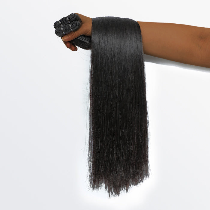 BraidsQueen 18-30 Inches Raw Vietnam Hair Bundles Straight #1B Natural Black