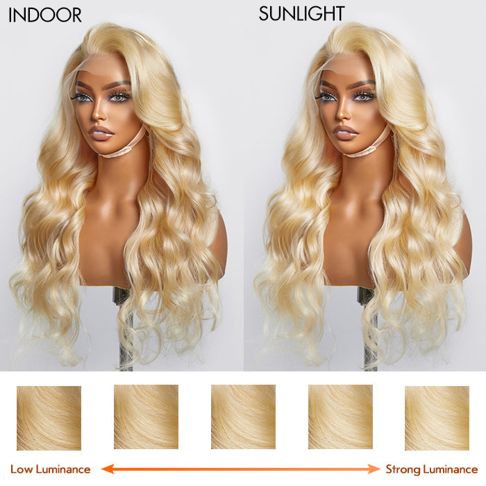 BraidsQueen 16-30 Inch Pre-Plucked 13"x4" #613 Body Wavy Lace Frontal Wigs 150% Density-100% Human Hair