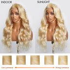 BraidsQueen 16-30 Inch Pre-Plucked 13"x4" #613 Body Wavy Lace Frontal Wigs 150% Density-100% Human Hair
