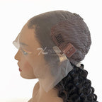BraidsQueen 13x6 Glueless 3D Cap Pre-bleached Deep Curly Transparent Lace Front Wig 150% Density