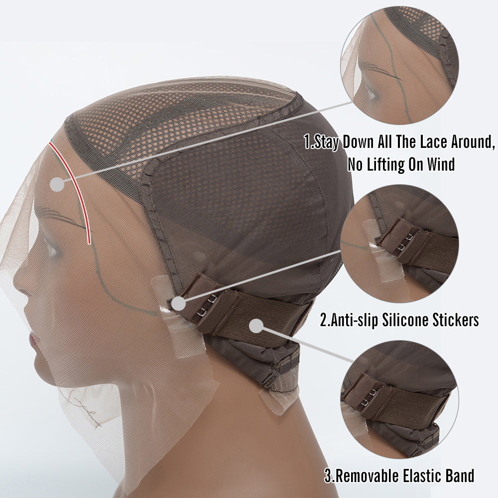 BraidsQueen 13x6 Glueless 3D Cap Pre-bleached Deep Curly Transparent Lace Front Wig 150% Density