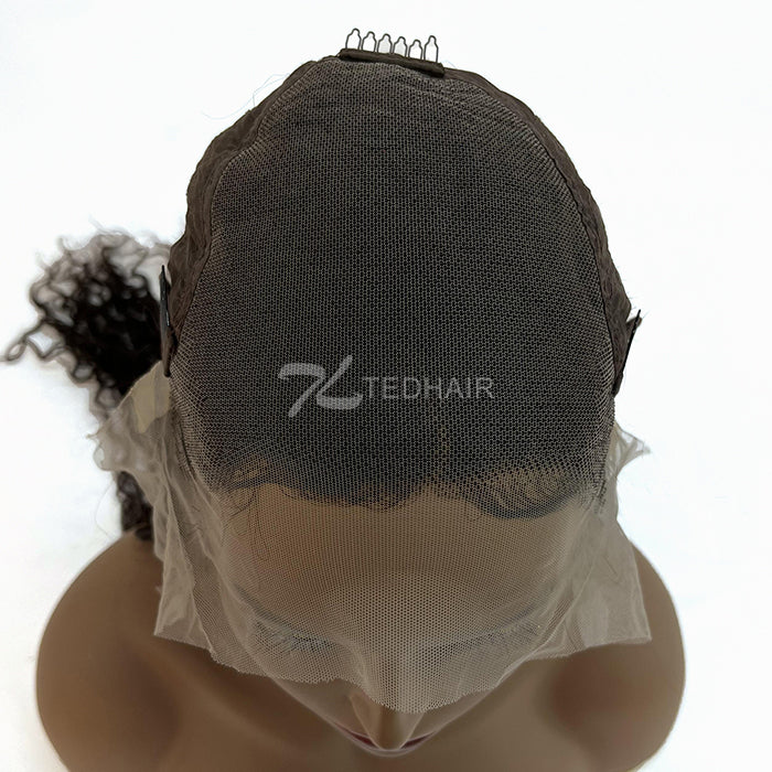 BraidsQueen 13x6 Glueless 3D Cap Pre-bleached Water Wave Transparent Lace Front Wig 150% Density
