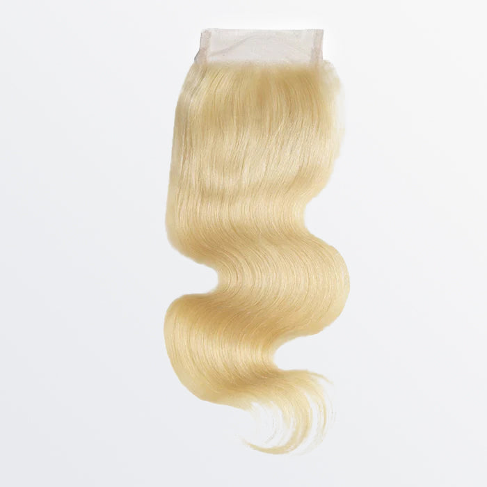 BraidsQueen 12-20 Inch 4" x 4" Body Wavy Free Parted 12A #613 Lace Closure
