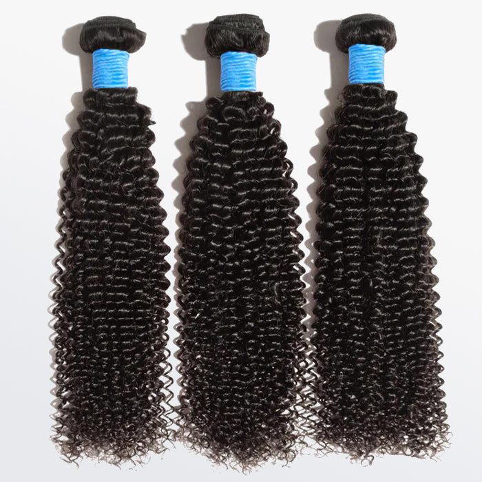 BraidsQueen 10-30 Inch Kinky Curly Virgin Brazilian Hair #1B Natural Black