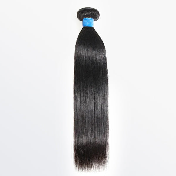 BraidsQueen 10-36 Inch Straight Virgin Brazilian Hair #1B Natural Black
