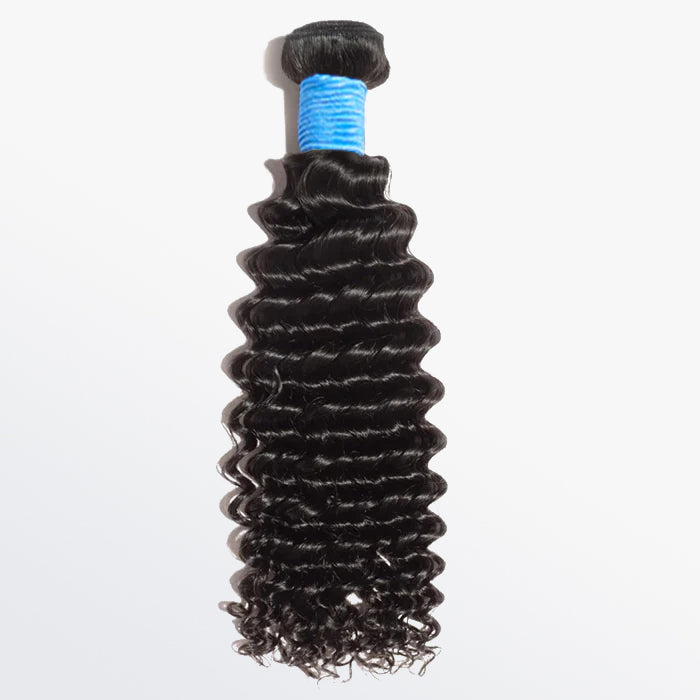 BraidsQueen 10-30 Inch Deep Curly Virgin Brazilian Hair #1B Natural Black