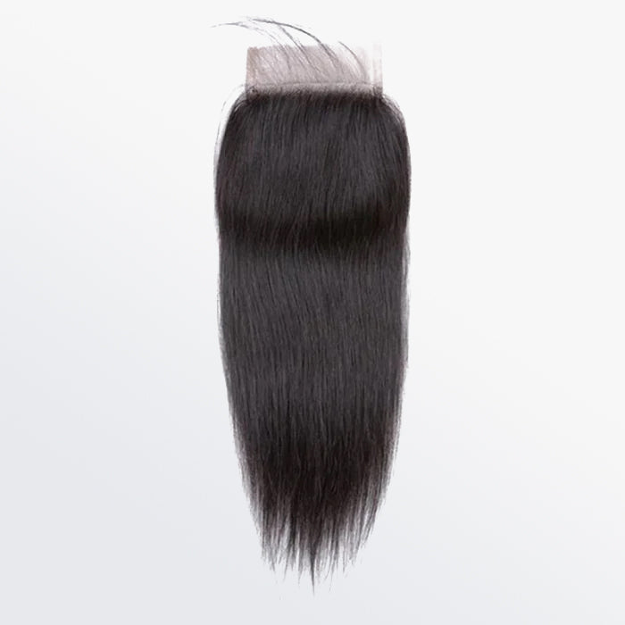 BraidsQueen 14-20 Inch 4" x 4" HD Straight Free Parted Lace Closure #1B Natural Black