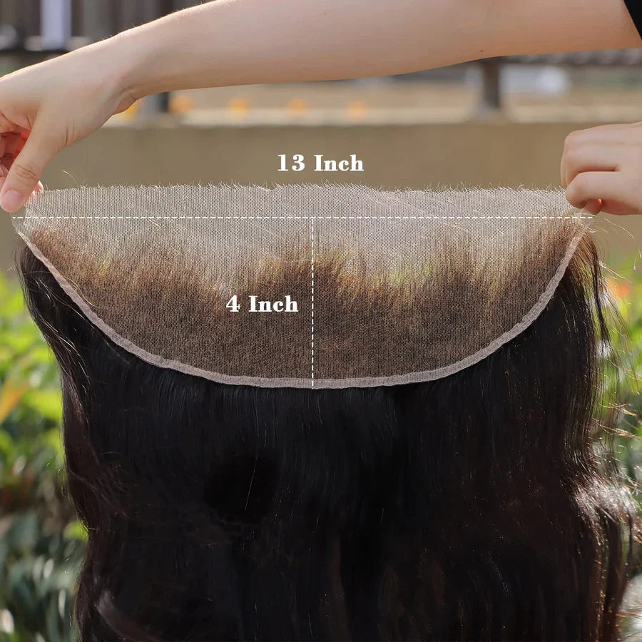 BraidsQueen 14-20 Inch 13" x 4" HD Straight Free Parted Frontal #1B Natural Black