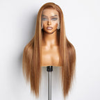 BraidsQueen 18-24 Inch Pre-Plucked 13"x4" Lace Front Straight Wig Free Part 150% Density-100% Human Hair