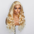 BraidsQueen 16-30 Inch Pre-Plucked 13"x4" #613 Body Wavy Lace Frontal Wigs 150% Density-100% Human Hair