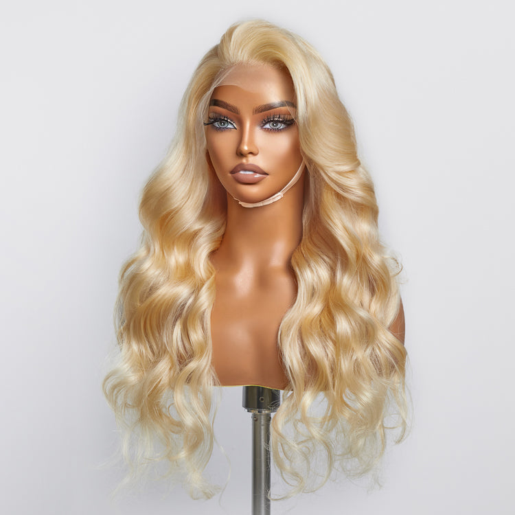 BraidsQueen 16-30 Inch Pre-Plucked 13"x4" #613 Body Wavy Lace Frontal Wigs 150% Density-100% Human Hair