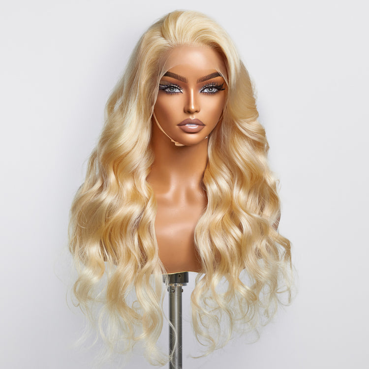 BraidsQueen 16-30 Inch Pre-Plucked 13"x4" #613 Body Wavy Lace Frontal Wigs 150% Density-100% Human Hair