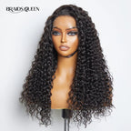 BraidsQueen 13x6 Glueless 3D Cap Pre-bleached Water Wave Transparent Lace Front Wig 150% Density
