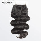 BraidsQueen 14-20 Inch 4" x 4" HD Body Wave Free Parted Lace Closure #1B Natural Black