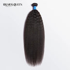 BraidsQueen 10-30 Inch Kinky Straight Virgin Brazilian Hair #1B Natural Black