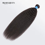 BraidsQueen 10-30 Inch Kinky Straight Virgin Brazilian Hair #1B Natural Black