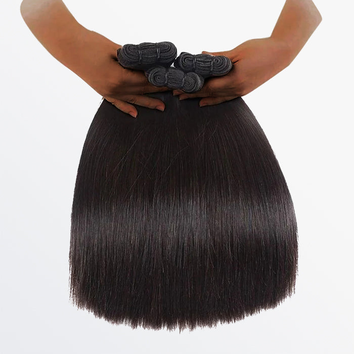 BraidsQueen 18-30 Inches Raw Vietnam Hair Bundles Straight #1B Natural Black