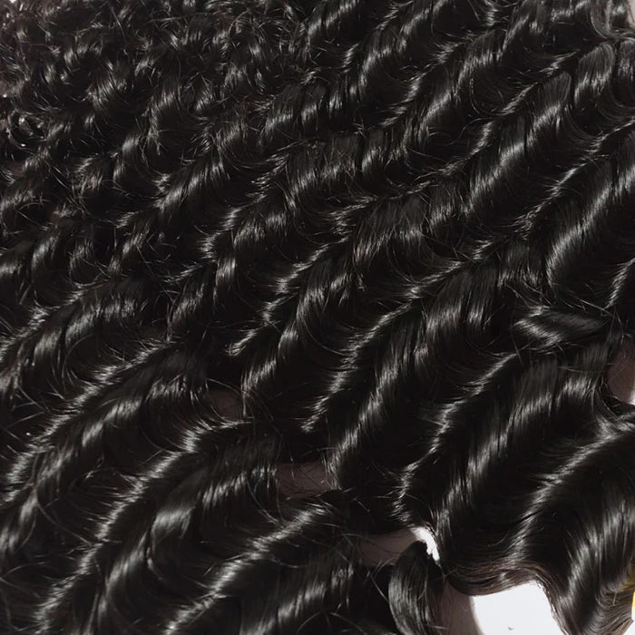 BraidsQueen 10-30 Inch Deep Curly Virgin Brazilian Hair #1B Natural Black
