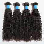 BraidsQueen 10-30 Inch Kinky Curly Virgin Brazilian Hair #1B Natural Black