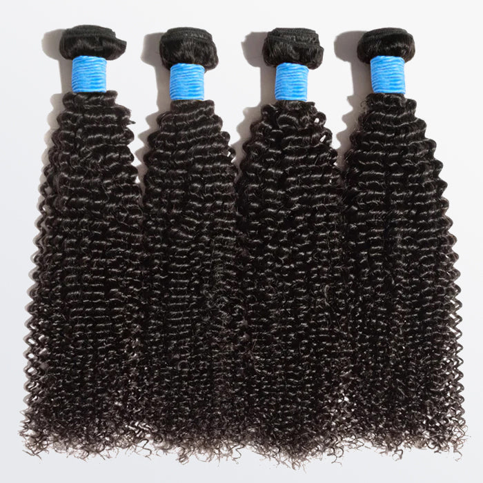 BraidsQueen 10-30 Inch Kinky Curly Virgin Brazilian Hair #1B Natural Black