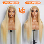 BraidsQueen 16-30 Inch Pre-Plucked 13"x4" #613 Straight Lace Frontal Wig 150% Density