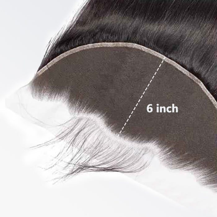 BraidsQueen 14-20 Inch 13" x 6" HD Straight Free Parted Frontal #1B Natural Black