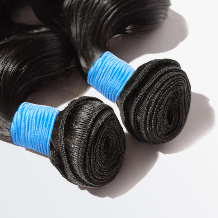 BraidsQueen 10-30 Inch Loose Wavy Virgin Brazilian Hair #1B Natural Black