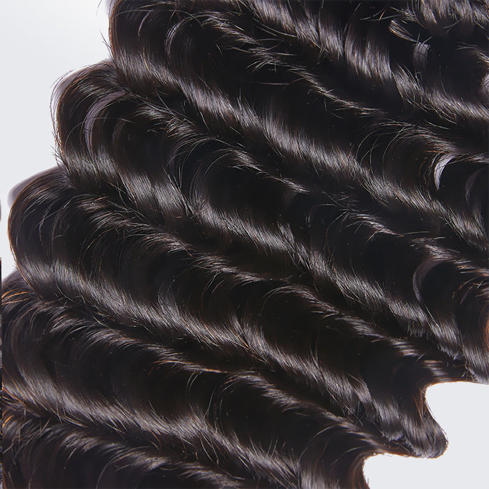 BraidsQueen 10-30 Inch Deep Wavy Virgin Brazilian Hair #1B Natural Black
