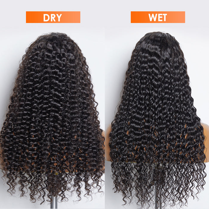 BraidsQueen 13x6 Glueless 3D Cap Pre-bleached Deep Curly Transparent Lace Front Wig 150% Density
