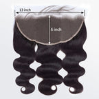 BraidsQueen 14-20 Inch 13" x 6" HD Body Wavy Free Parted Frontal #1B Natural Black