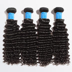 BraidsQueen 10-30 Inch Deep Curly Virgin Brazilian Hair #1B Natural Black