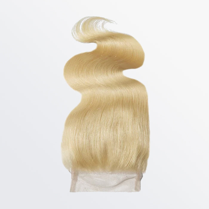 BraidsQueen 12-20 Inch 4" x 4" Body Wavy Free Parted 12A #613 Lace Closure