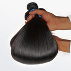 BraidsQueen 10-36 Inch Straight Virgin Brazilian Hair #1B Natural Black